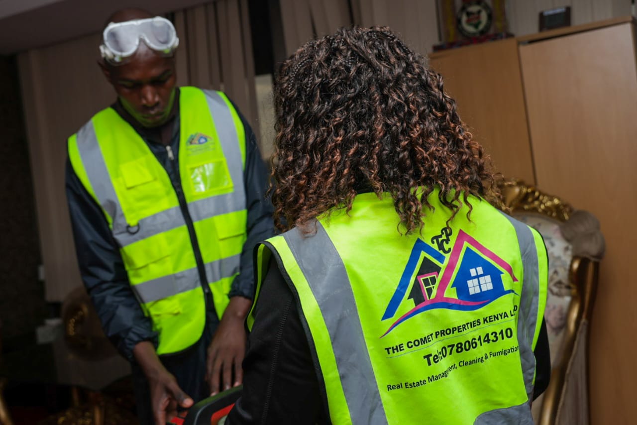 Termite treatment specialist applying pesticide to building foundation